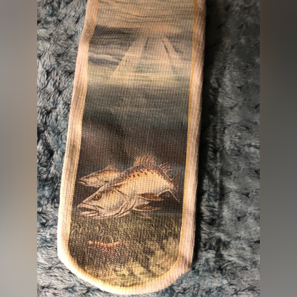Fish Graphic, White Tube Socks